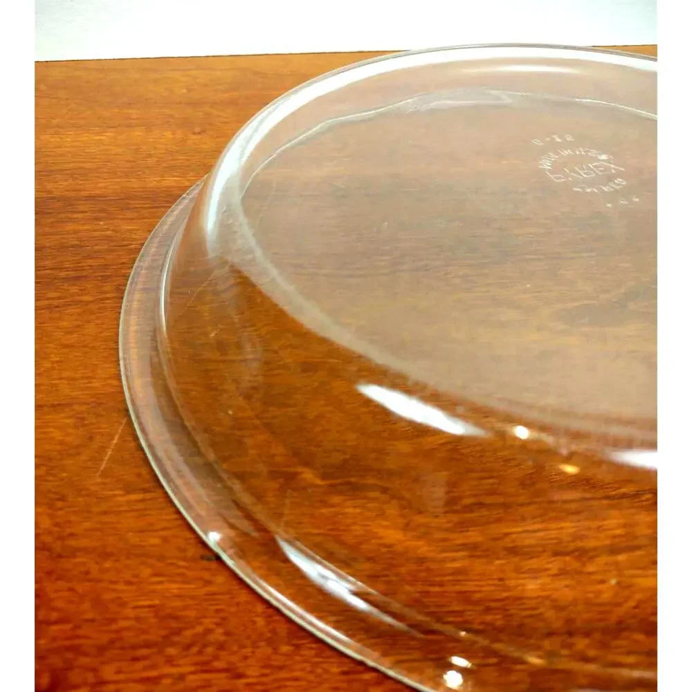 Pyrex Deep Pie Plate 9'' Clear Glass Flat Rim 209 Made In USA Vintage